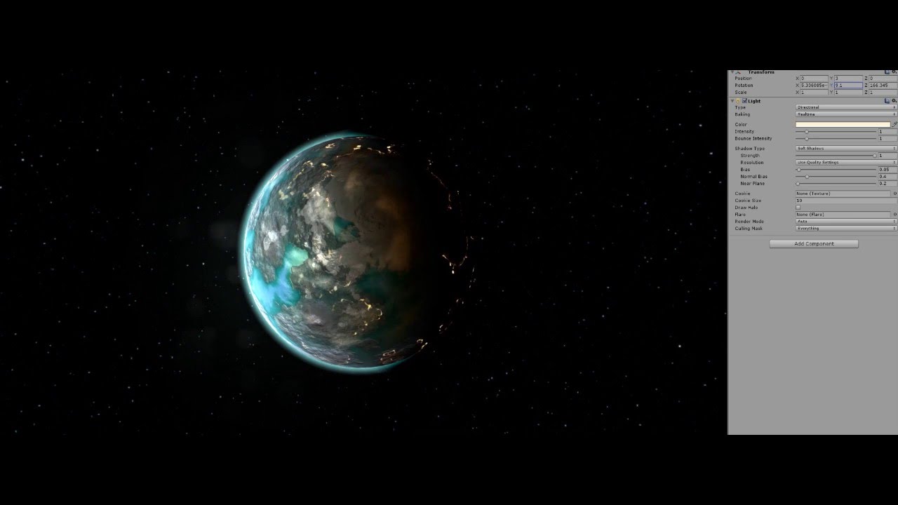 Unity planet shader - YouTube