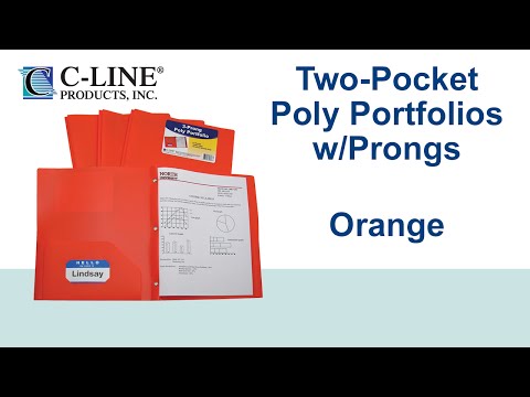 two-pocket-heavyweight-poly-portfolio-folder-with-prongs,-orange---c-line-products---33962