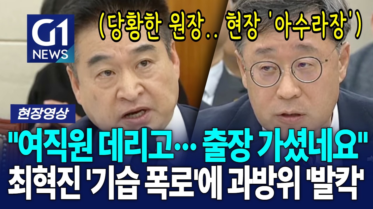 "여직원 데리고··· 출장 가셨네요" 최혁진 '기습 폭로'에 과방위 '발칵' [G1현장영상]