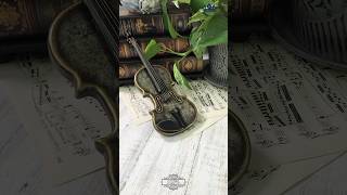 Miniature Violin idea with Decoupage Rice Paper #decoupage #craftideas #artdaily