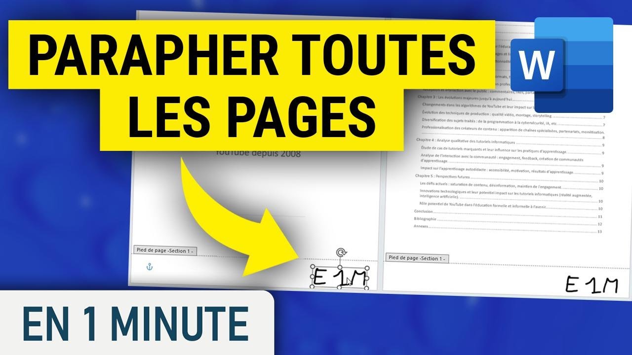 Comment âginer Un Document Sauf L Page De Garde Comment parapher toutes les pages d'un document Word - YouTube