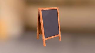 Restaurant Black Chalkboard Blackboard 4K PBR Textures Game-Ready Free Low-Poly 3D Model