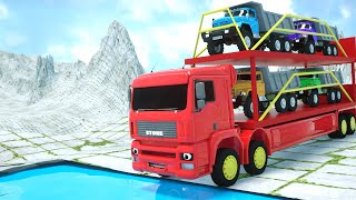 Supercoche gigante vs Coche pequeño vs gran charco vs Gran Kamaz🚒🚔🚑¡COCHES y MOTOCICLETAS by Wheel City Heroes - Español 5,457 views 9 days ago 2 minutes, 46 seconds