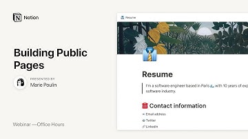 Notion Office Hours: Building Public Pages 🖼