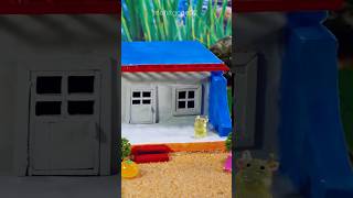 builting a realistic mini village house from foundation #viral#shorts#kids#mini