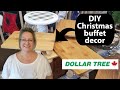 DIY Christmas Buffet Decor~Rustic Farmhouse Garland~DIY Dollar Tree Tiered Platter
