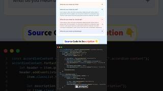 faq Accordion || How to create a faq accordion using html css and js | #shorts #short #coding