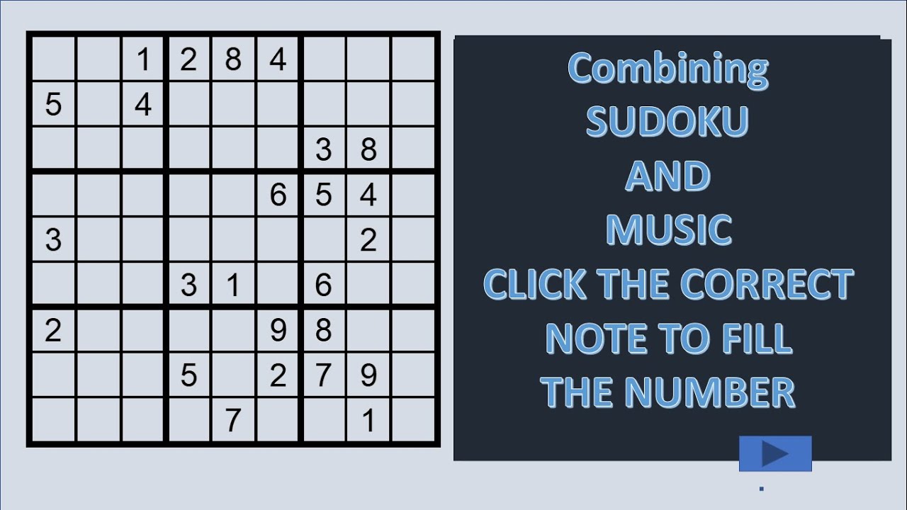 SUDOKU PUZZLE COMBINED WITH MUSIC YouTube