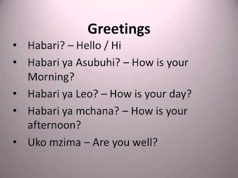 Video: How To Say Hi In Swahili En Andere Woorden En Zinnen Om Te Leren