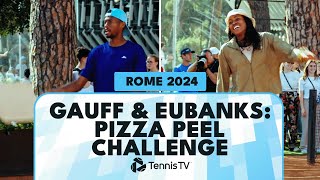 Tennis Pros Coco Gauff And Chris Eubanks Play With Pizza Peels! | Rome 2024 Resimi