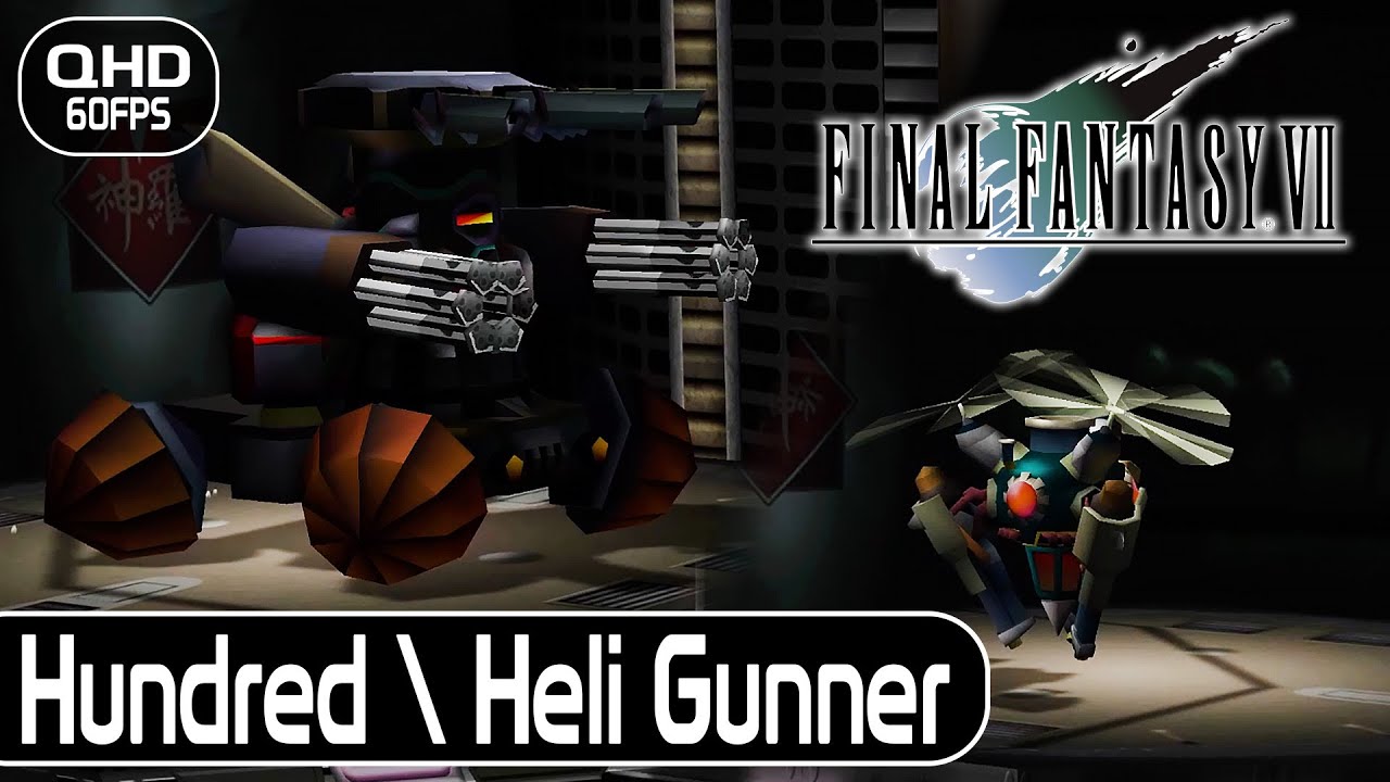 Final Fantasy VII - Hundred\Heli Gunner Boss Fight | [PC] - YouTube