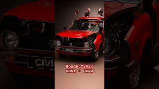 Honda Civic GEN 1 - GEN 2: Evolution #automobile #honda #civic #shorts #shortsfeed