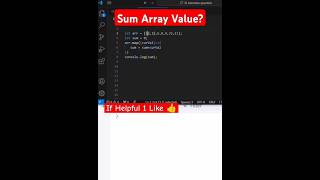 How to Sum Array Value in JavaScript | javascript interview question #shorts #interview #javascript