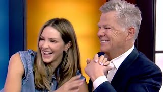 Katharine McPhee Foster & David Foster playing a game and talking about DFF @ The Morning Show