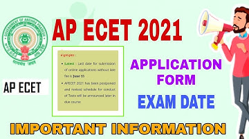 AP ECET 2021 application form, exam dates | important update