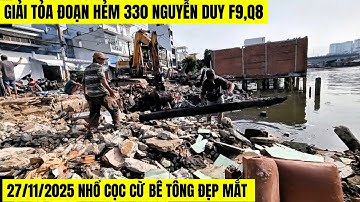 27 november 2025 Betonnen palen werden verwijderd om de grond vrij te maken voor de dijk