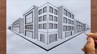 How to Draw a Town in 2 Point Perspective realtime @TheArtAcademy1