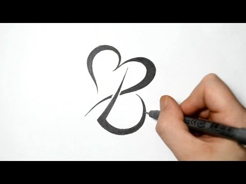 How to draw/combine the letter B with a heart in a tribal tattoo ...