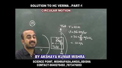 Solution to HC Verma Chapter : - CIRCULAR MOTION  Q.N.13