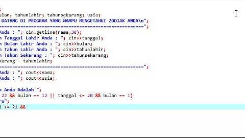 Membuat Program zodiak - RamadhanZahwa Arianto