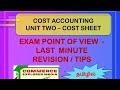 Cost sheet in tamil - Exam point of view - Last minute revision