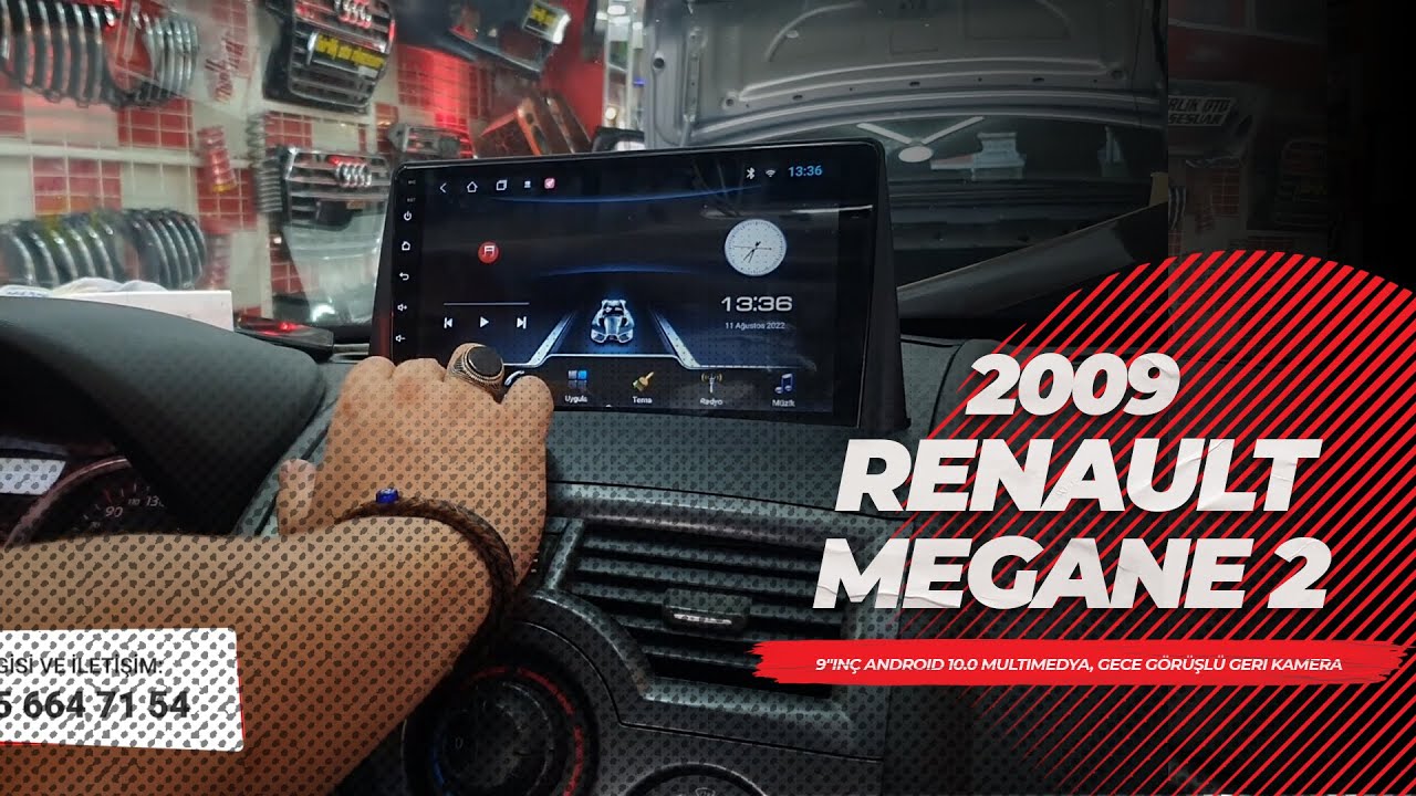 2009 Renault Megane 2 // 9"inç Android 10.0 Multimedya, CarPlay, Gece Görüşlü Geri Kamera