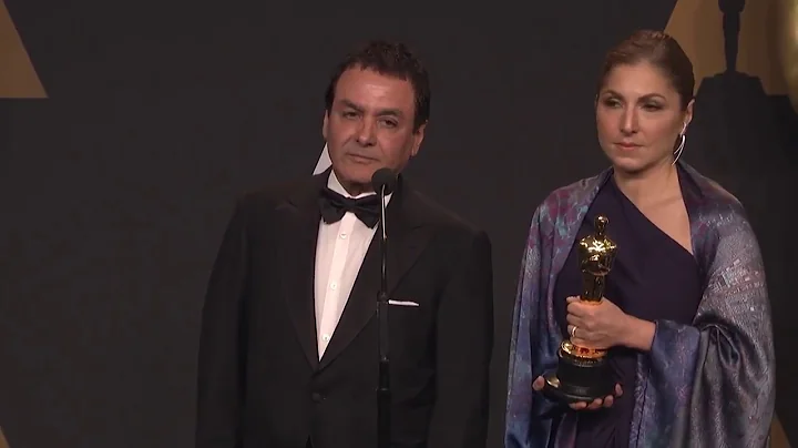Anousheh Ansari and Firouz Naderi Backstage Interview for Asghar Farhadi's The Salesman Best Forei