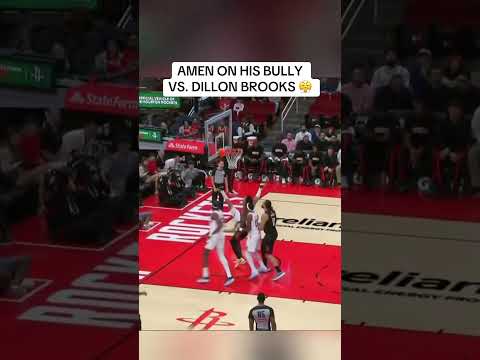 Amen Thompson ran over Dillon Brooks 😯