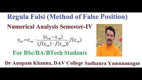 Regula Falsi Method: An Introduction (Numerical Analysis)