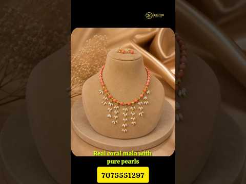 Royal Coral Pearl Necklace Set | Traditional Bridal Jewelry Collection #kruthijewels #shorts