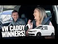 WINNERS! Mollie &amp; Jake pick up their new VW Caddy!