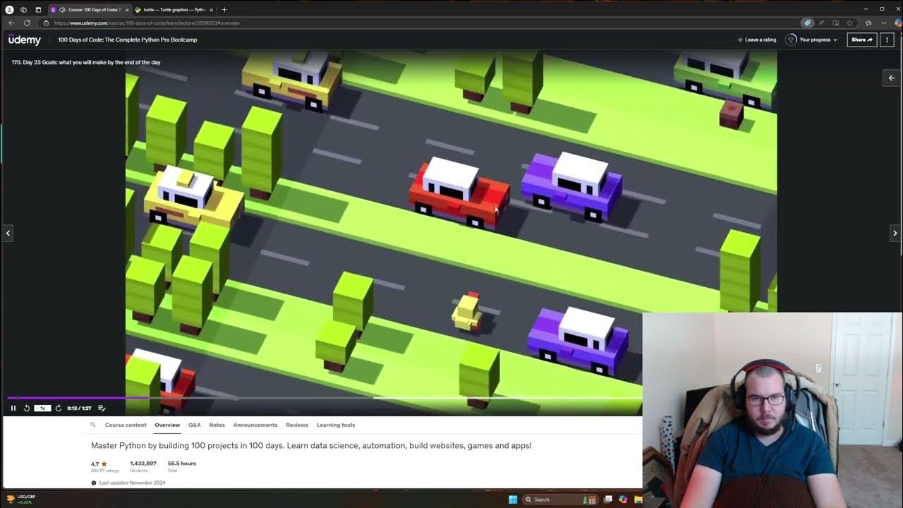 Day 23 of 100 Days of Python Code: Turtle Crossing - YouTube