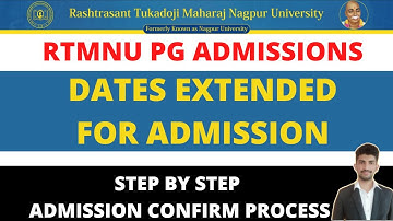 RTMNU PG Admission Dates Extended 2021 | PG Admissions Nagpur University 2021-22