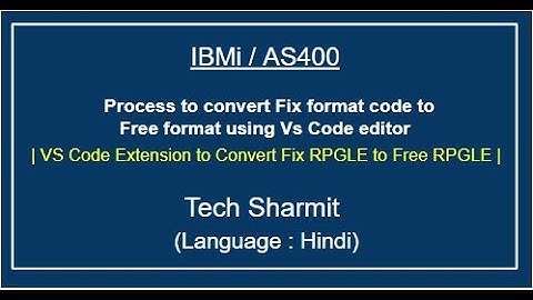 IBMi (AS400) - RPG Fix to free using vs code  hindi | Vs code extension  rpg fix to free conversion