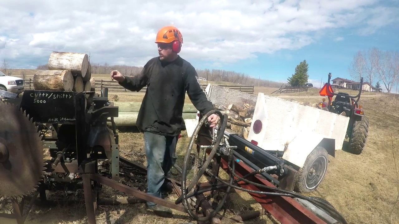Buzz saw firewood operation - YouTube