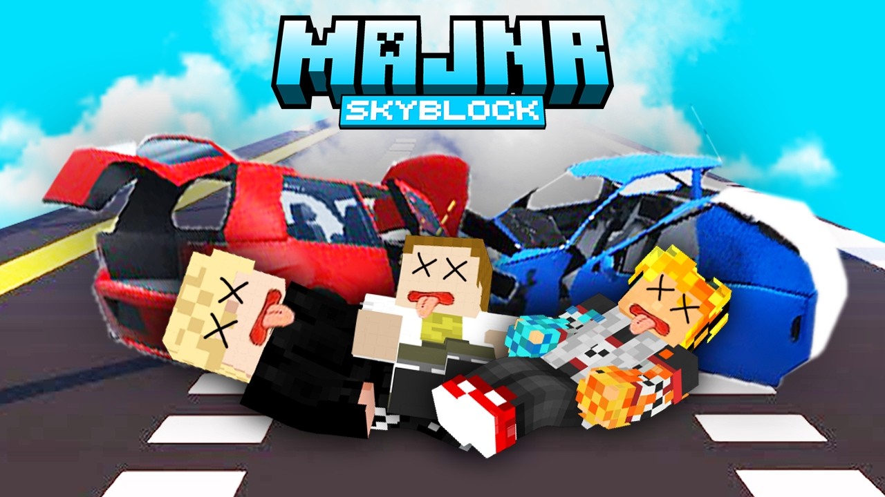 Otvorili sme DIALNICU a mali PRVÚ DOPRAVNÚ NEHODU na MAJNR SKYBLOCK 🤨