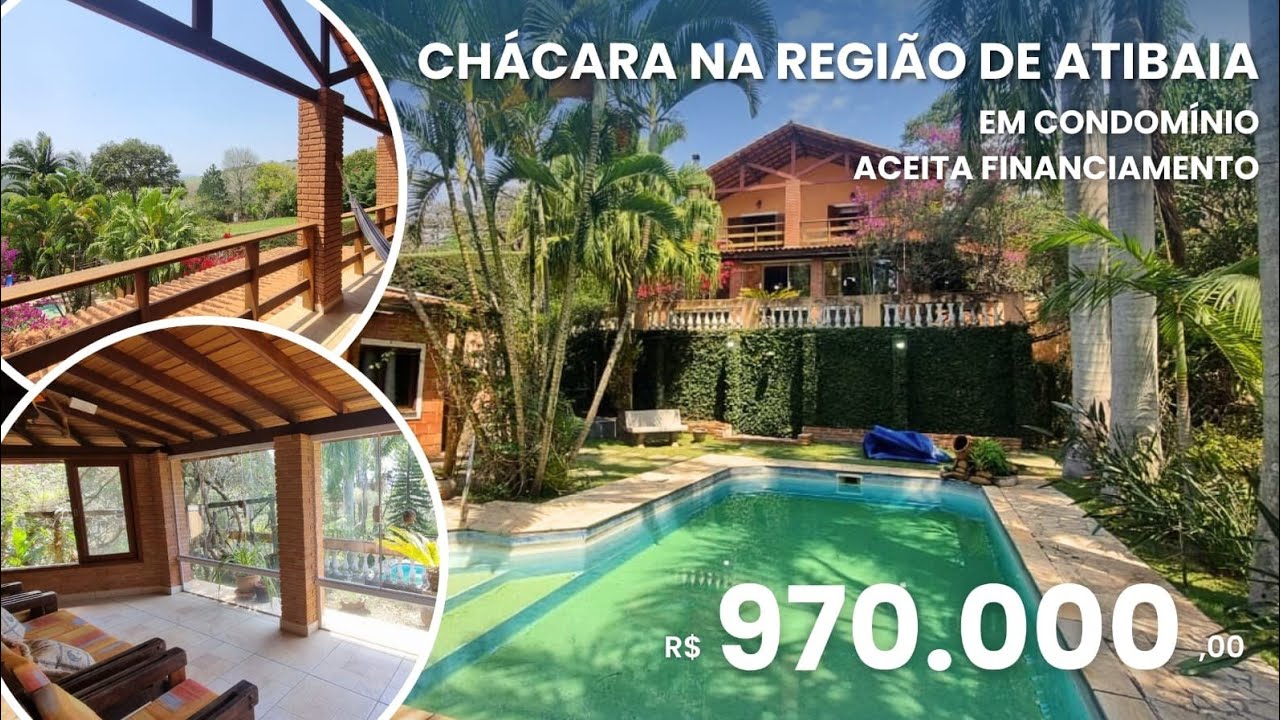 CHÁCARA EM CONDOMINIO NA REGIÇÃO ATIBAIA | ACEITA FINANCIAMENTO BANCARIO | PISCINA | SEMI MOBILIADO