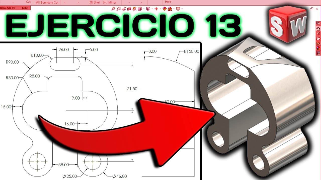 RANURA RECTA E INVERTIR LADO DE CORTE | TUTORIAL BASICO SOLIDWORKS ...