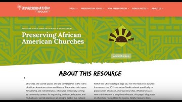 SC Preservation Toolkit Demo #7: I want to preserve my local African American Church