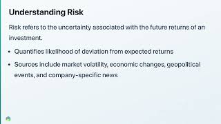 Investment Risk and Returns