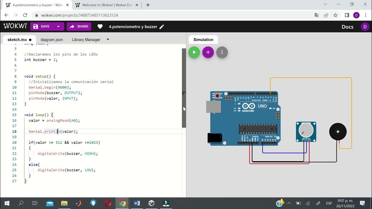 4. Potenciometro y buzzer - YouTube