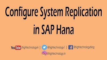 how to configure system replication in sap hana | SAP HANA Replication | System Replication in HANA
