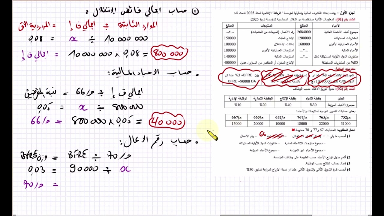 مراجعة اختبار الثلاثي الثاني [ حساب النتائج + الميزانية الوظيفية ]