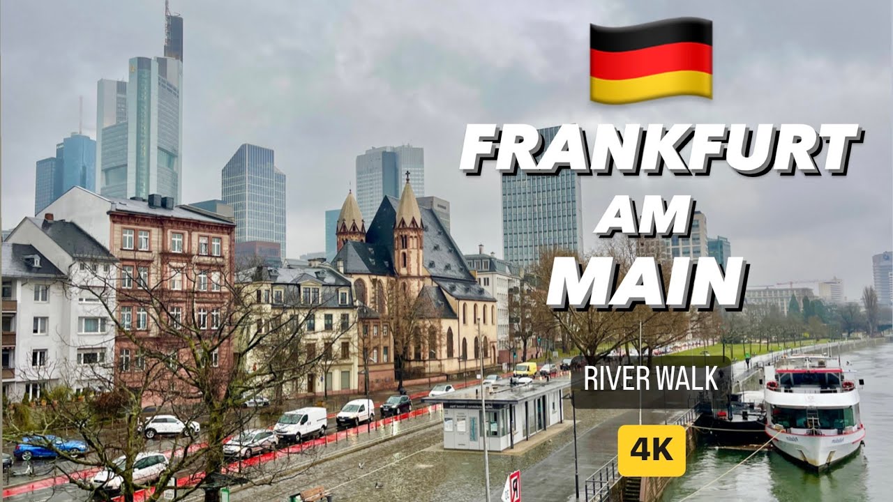 FRANKFURT ON MAIN RIVER BANK  WALK, GERMANY, DEUTSCHLAND