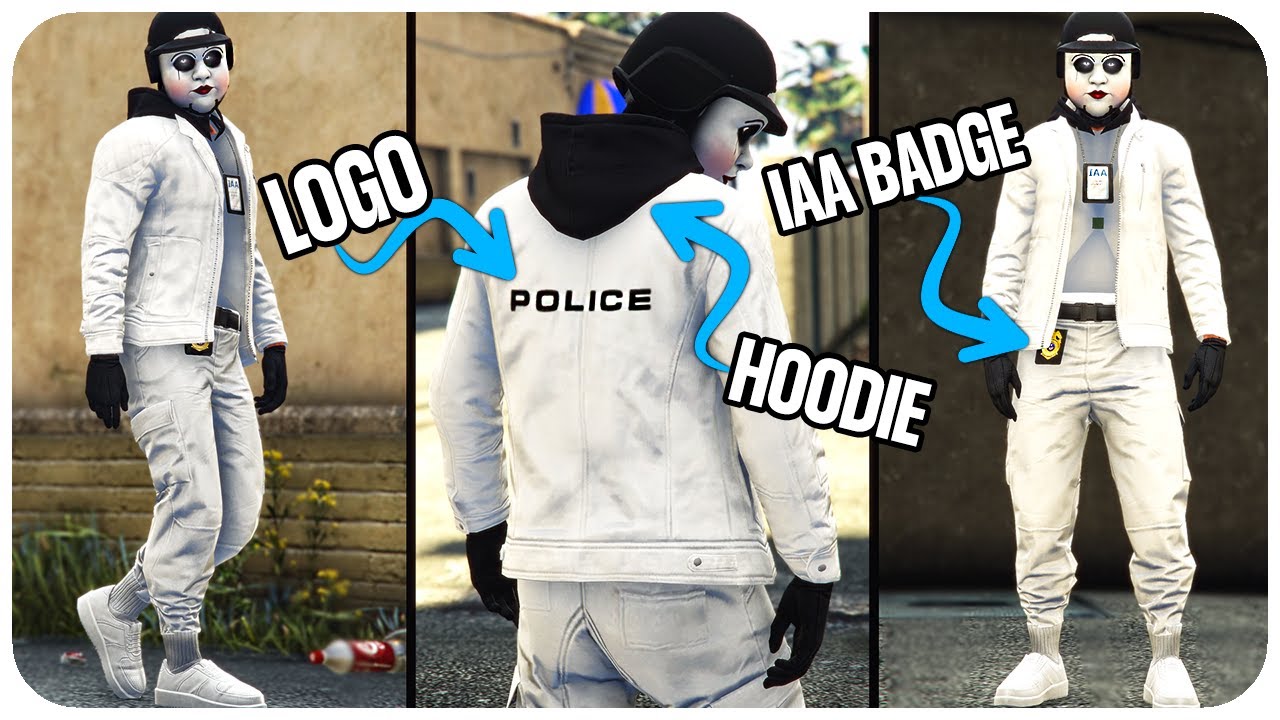 MALE TRYHARD OUTFIT WITH POLICE LOGO, HOODIE GLITCH, INVISIBLE TORSO ...