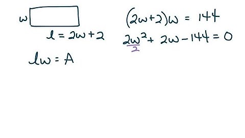 Geometry The length of a rectangle is 2 ft more than twice the width. The area is 144 ft^…