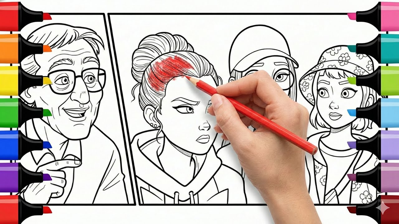 Satisfying Coloring | Zoey, Mira, Rumi at Healer Han Clinic  KPop Demon Hunters Coloring Pages | DWH