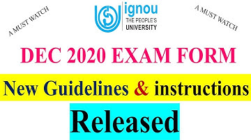 New Changes in Dec 2020 Exam Form | New Guidelines & instruction Updated in IGNOU Dec 2020 Exam Form