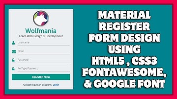 Responsive Material Register Form Design Using HTML5 & CSS3 | Material Registration Form