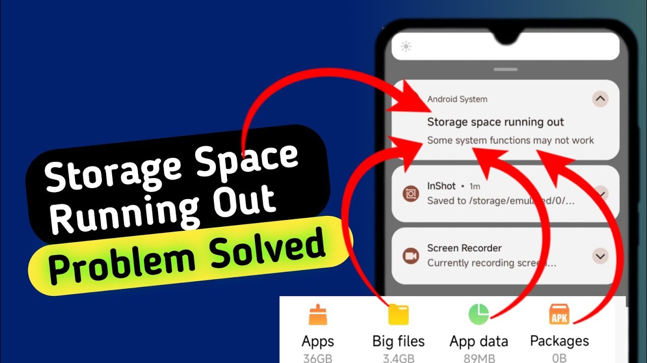 Storage Space Running Out Problem Solve Kaise kare 